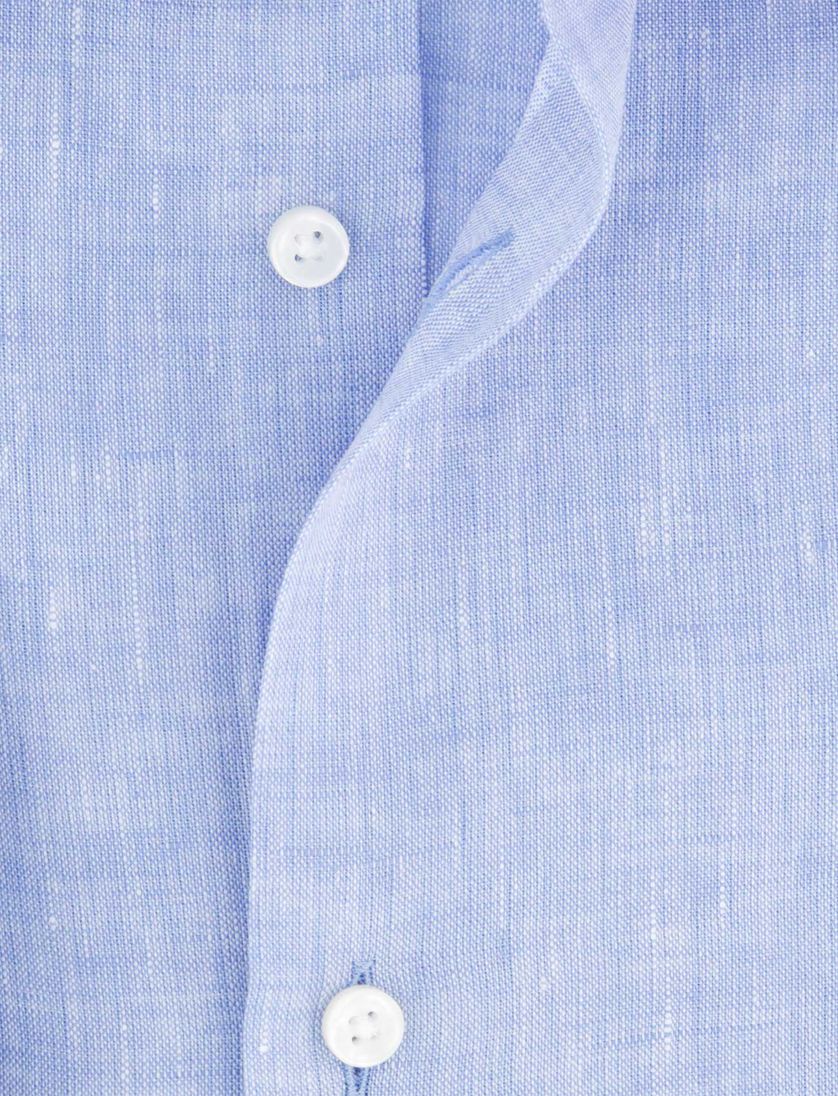 BOSS overhemd lichtblauw Slim Fit Pure Linen linnen