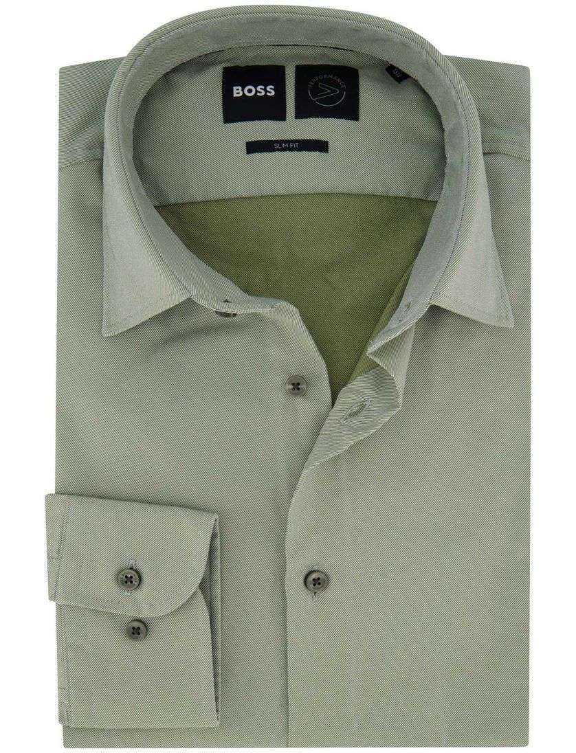Boss Black P-Hank overhemd groen slim fit