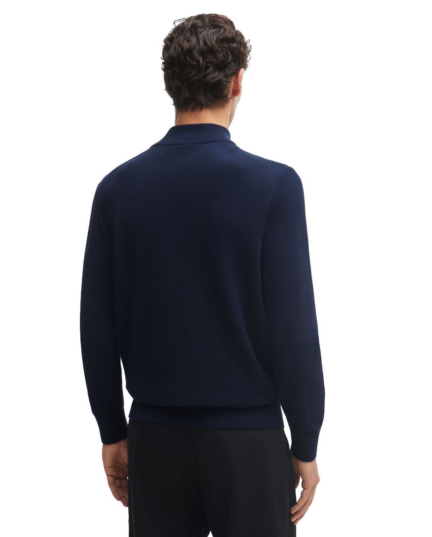 Hugo Boss Black Ebrando-P half zip donkerblauw