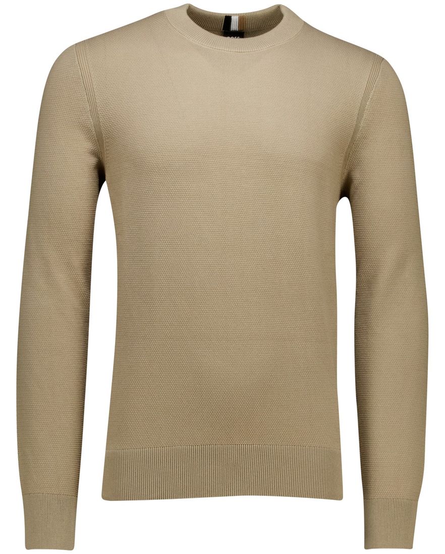 Boss Black Ecaio-P effen bruin katoen ronde hals normale fit