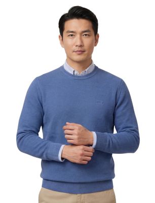 Hugo Boss Boss Black Ecaio-P trui effen blauw katoen normale fit