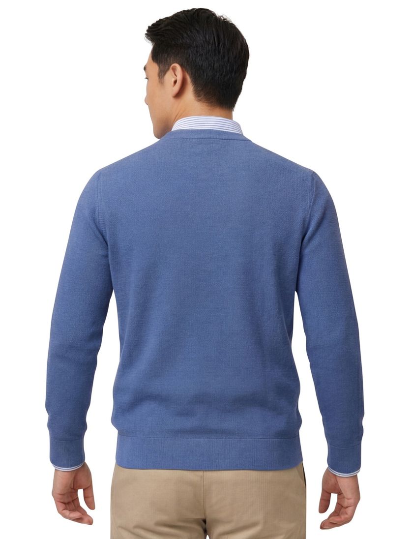 Boss Black Ecaio-P trui effen blauw katoen