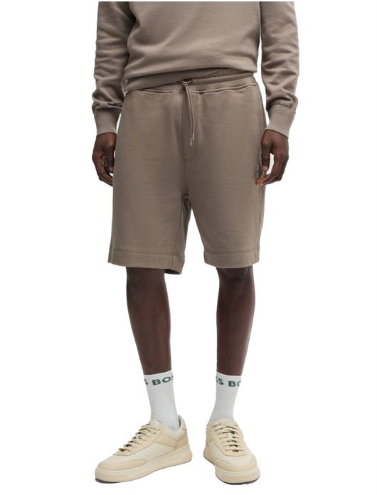 BOSS Black korte broek bruin effen