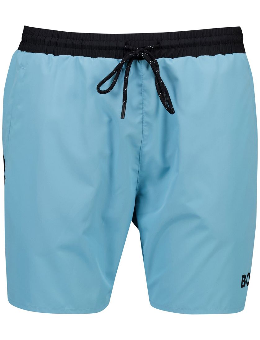 Boss Black Starfish zwemshort lichtblauw met elastische band