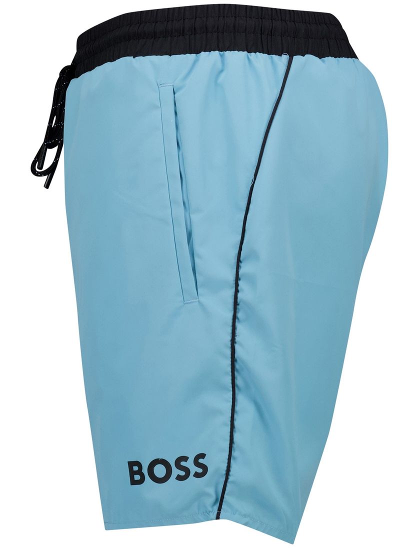 Boss Black Starfish zwemshort lichtblauw met elastische band