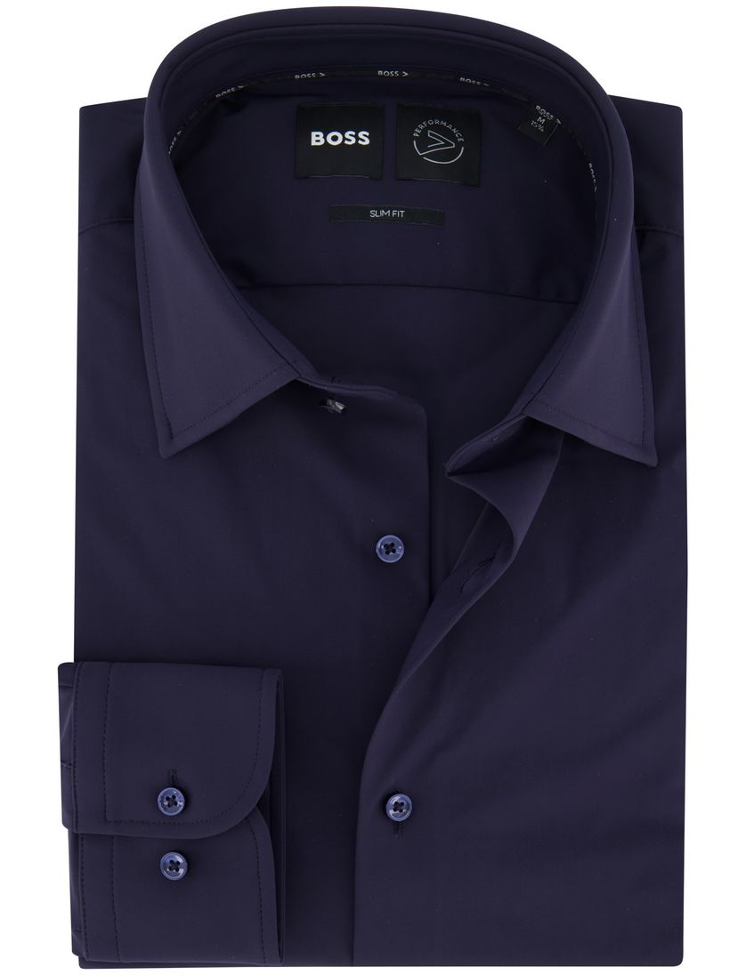 Boss Black P-Hank overhemd donkerblauw ml7 semi-wide collar