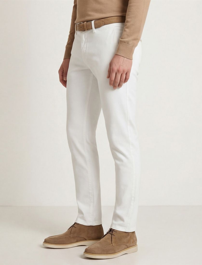 Alberto Pantalon wit slim fit Rob-o