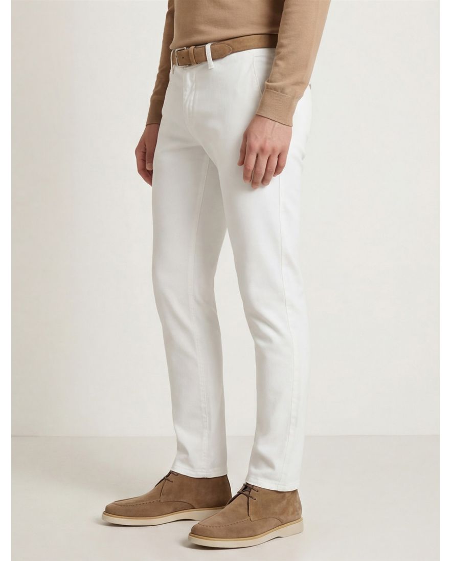 Alberto Pantalon wit slim fit Rob-o