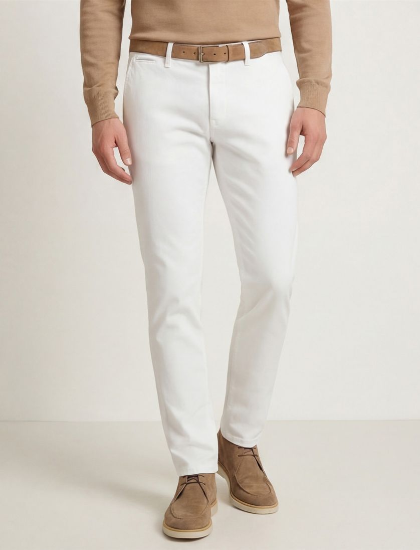 Alberto Pantalon wit slim fit Rob-o