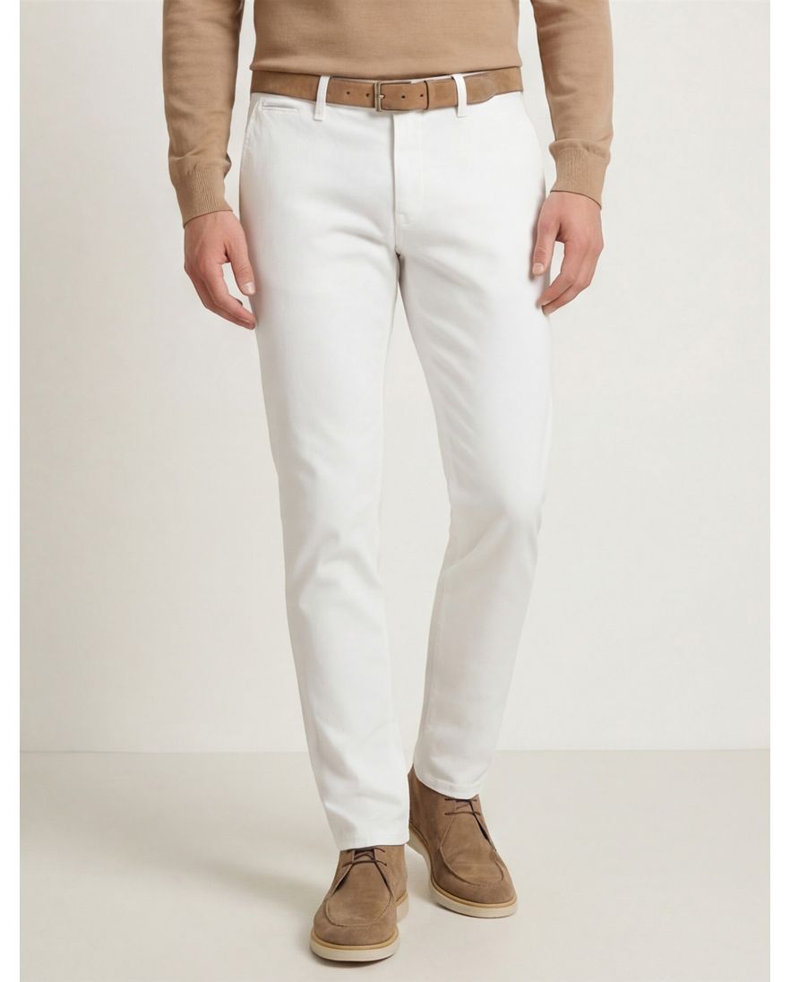 Alberto Pantalon wit slim fit Rob-o