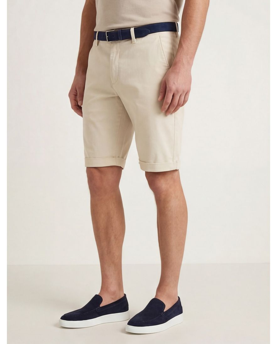 Alberto rob-k slim fit bermuda creme effen