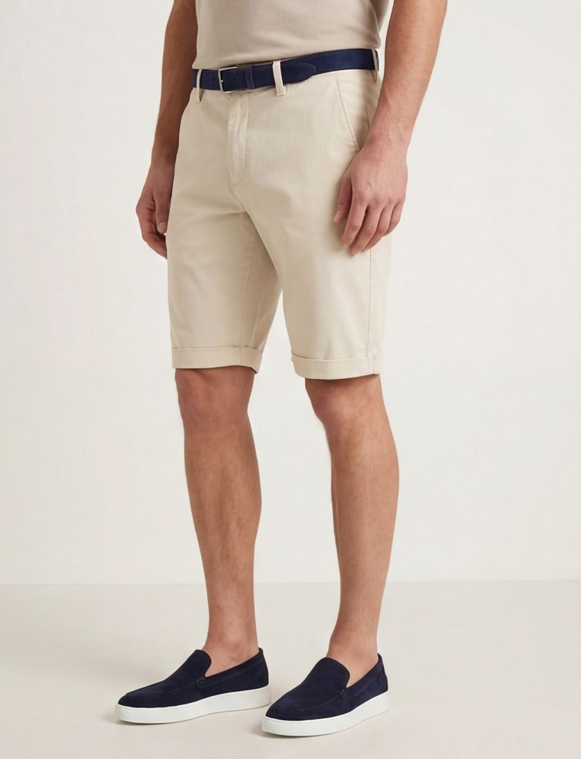 Alberto rob-k slim fit bermuda creme katoen