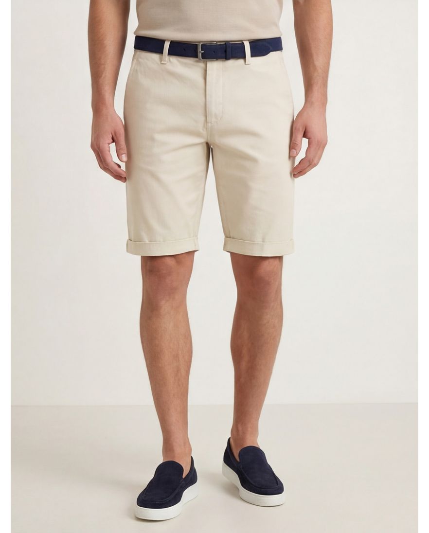 Alberto rob-k slim fit bermuda creme effen