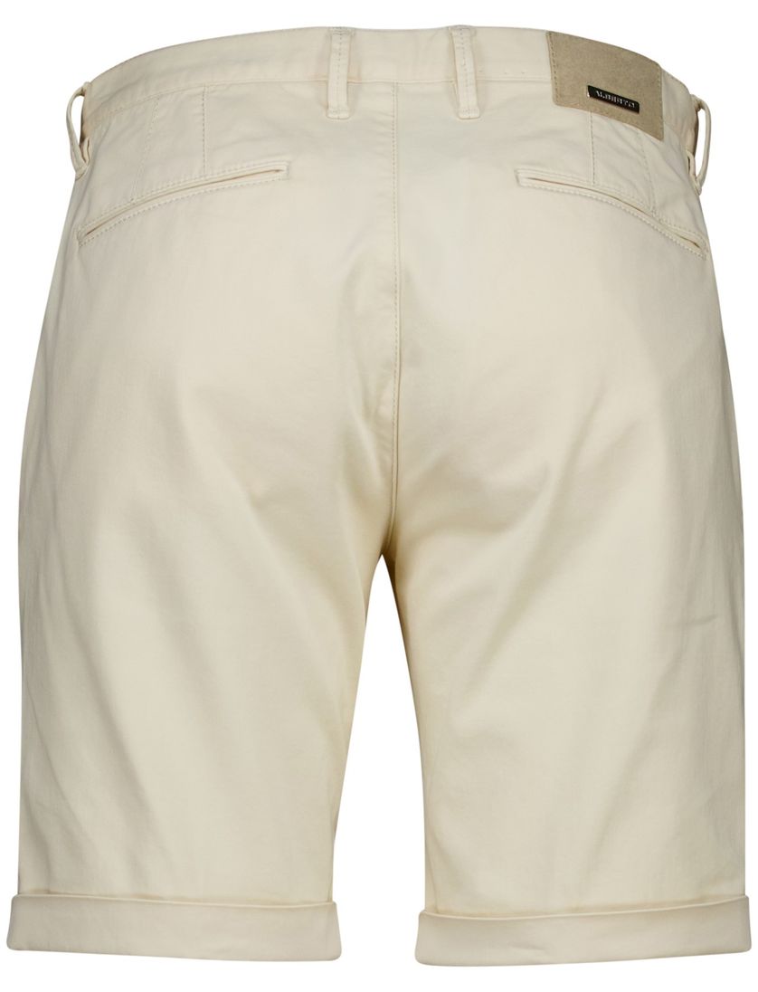 Alberto rob-k slim fit bermuda creme katoen