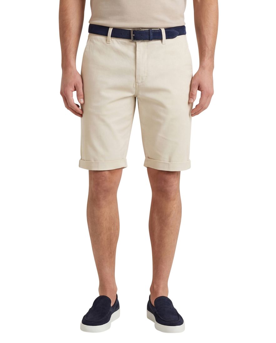 Alberto rob-k slim fit bermuda creme effen