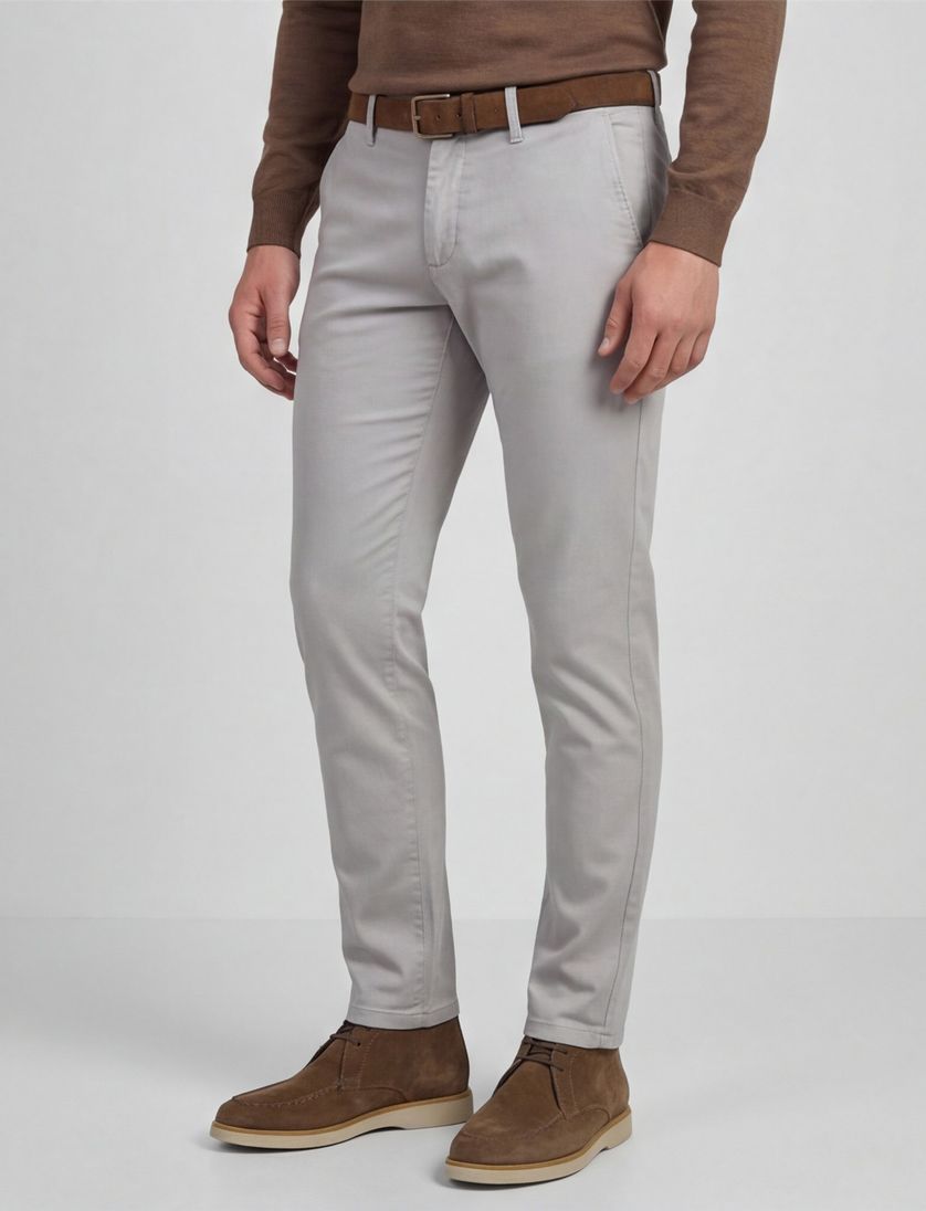 Alberto Pantalon grijs katoen slim fit