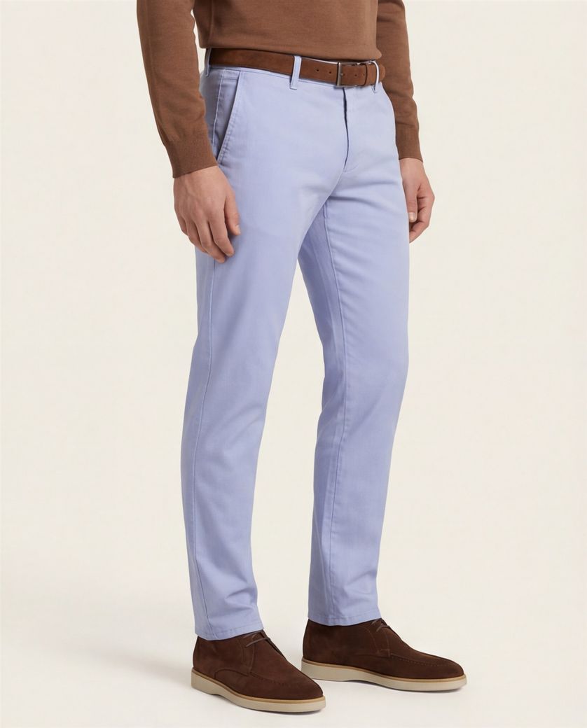 Alberto Rob slim fit pantalon lichtblauw katoen chino