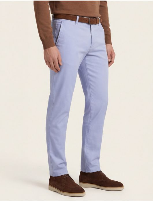 Alberto Rob slim fit pantalon lichtblauw katoen
