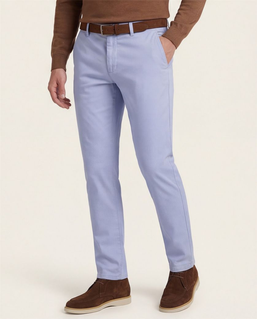 Alberto Rob slim fit pantalon lichtblauw katoen chino