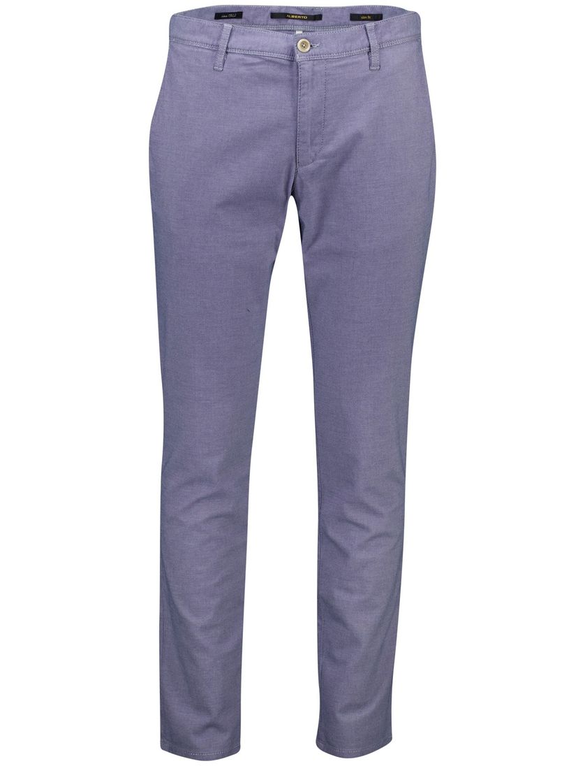 Pantalon Alberto Slim Fit blauw katoen