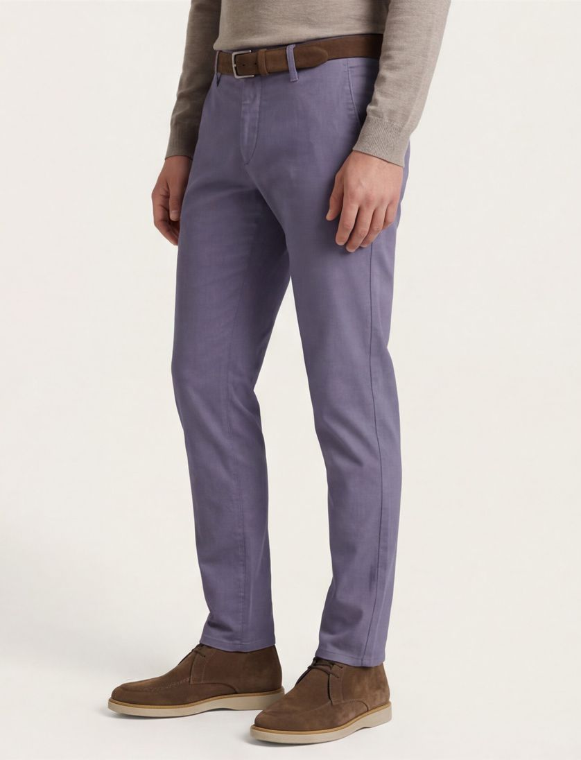Pantalon Alberto Slim Fit blauw katoen