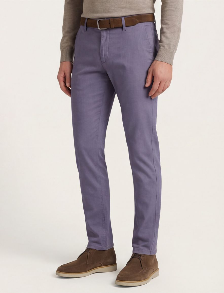 Alberto Pantalon blauw katoen slim fit