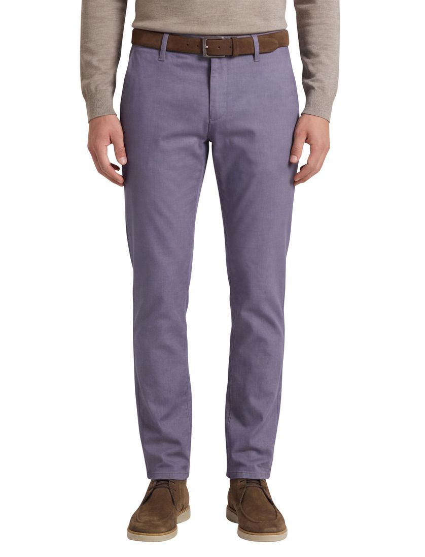 Pantalon Alberto Slim Fit blauw katoen