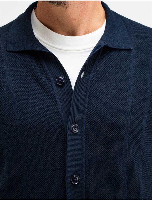 Butcher of Blue Ripley knit polo donkerblauw