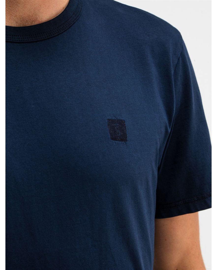 Butcher of Blue t-shirt donkerblauw effen katoen