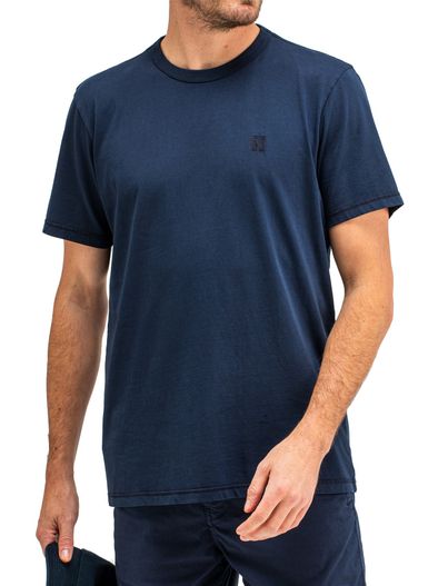 Butcher of Blue Butcher of Blue t-shirt donkerblauw effen katoen