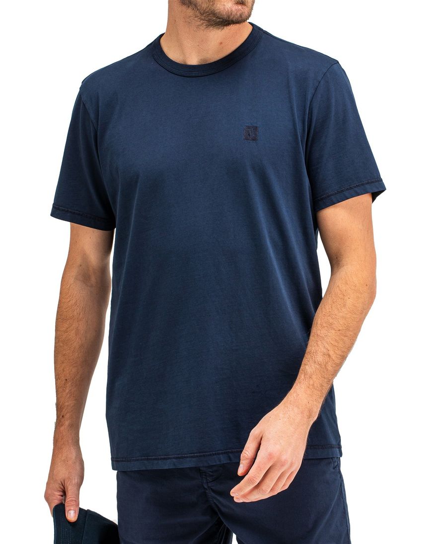 Butcher of Blue t-shirt donkerblauw effen katoen