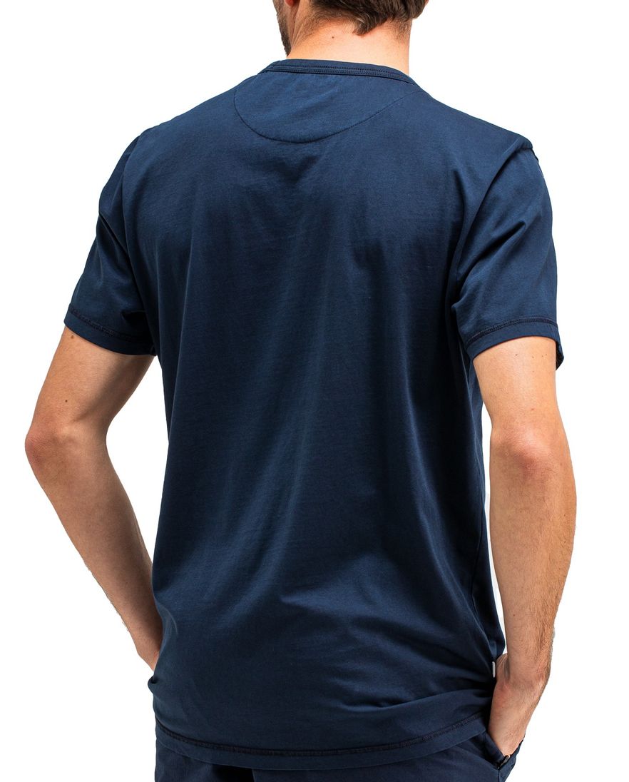 Butcher of Blue t-shirt donkerblauw effen katoen