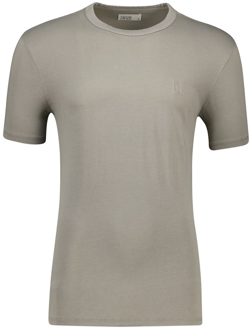 Butcher of Blue T-shirt grijs ronde hals katoen normale fit