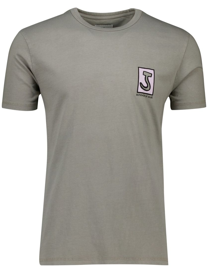 t-shirt Butcher of Blue grijs ronde hals katoen