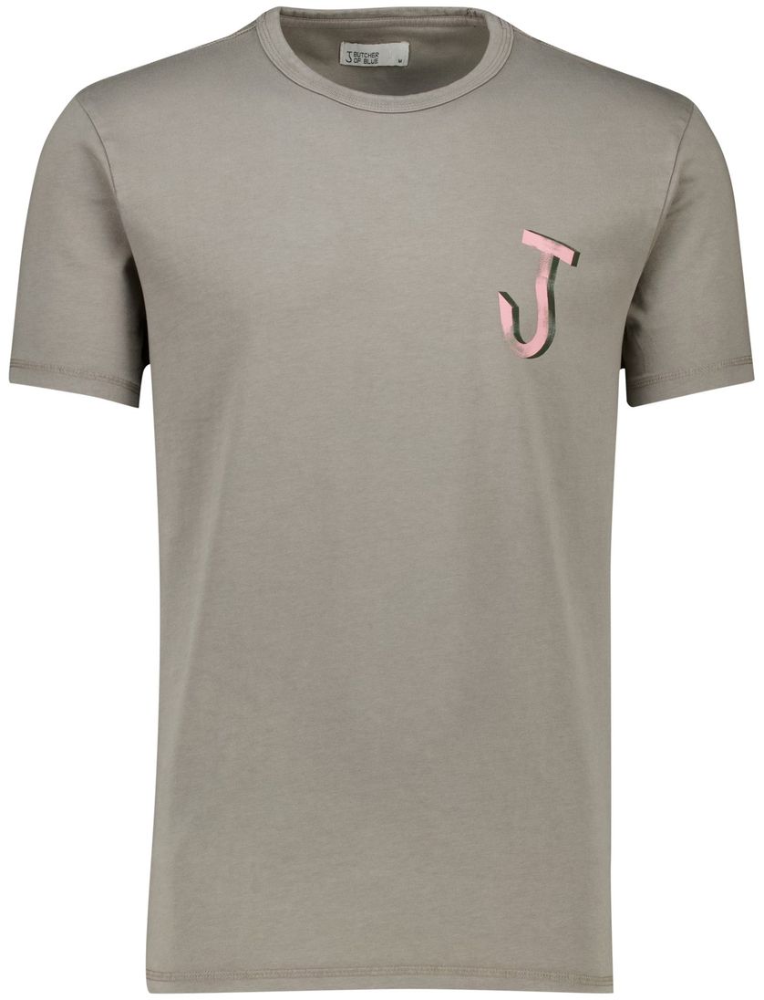 t-shirt Butcher of Blue grijs met opdruk bio katoen