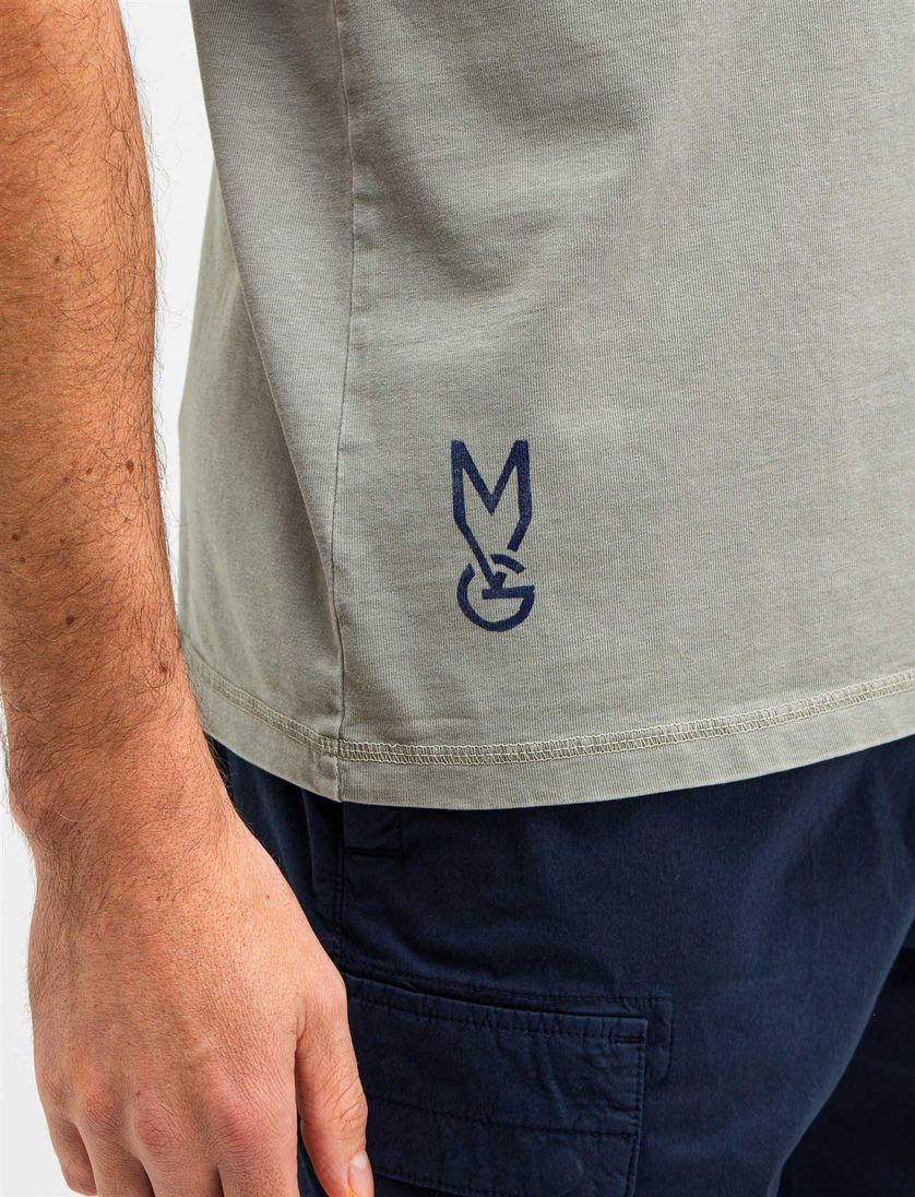 t-shirt Butcher of Blue grijs met opdruk bio katoen