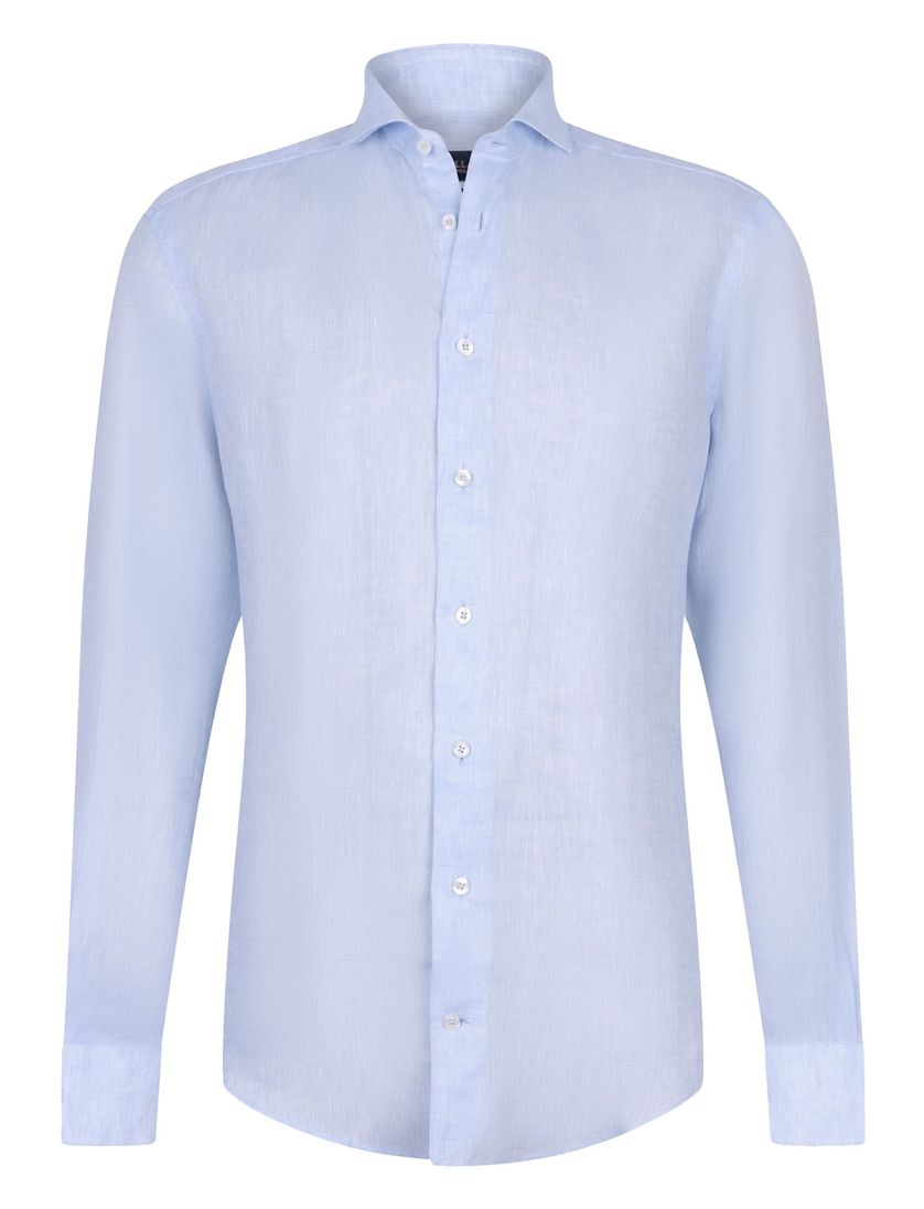 overhemd Cavallaro Firento lichtblauw linnen slim fit