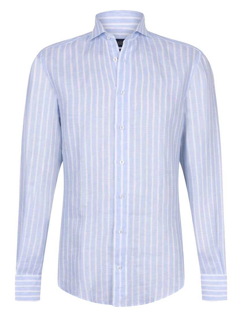 overhemd Cavallaro Vittorio lichtblauw gestreept mouwlengte 7