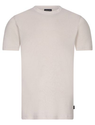 Cavallaro katoenen t-shirt Cavallaro Bruno beige effen slim fit