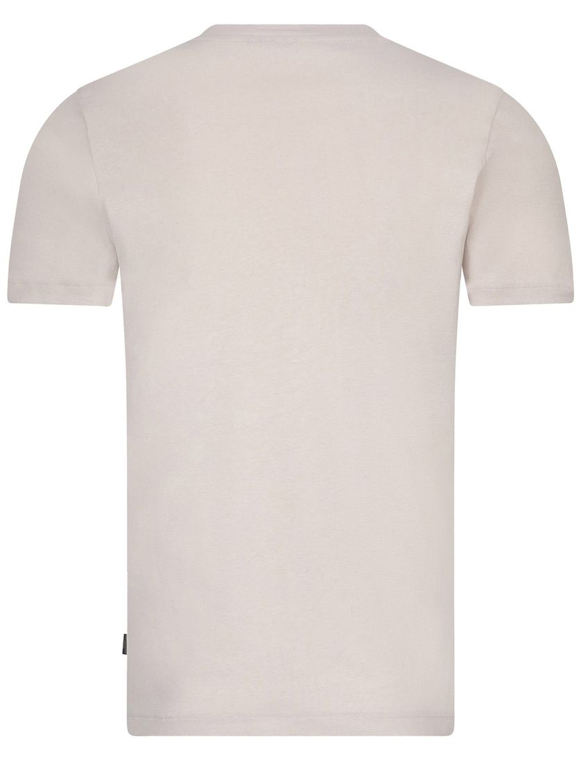 katoenen t-shirt Cavallaro Bruno beige effen slim fit