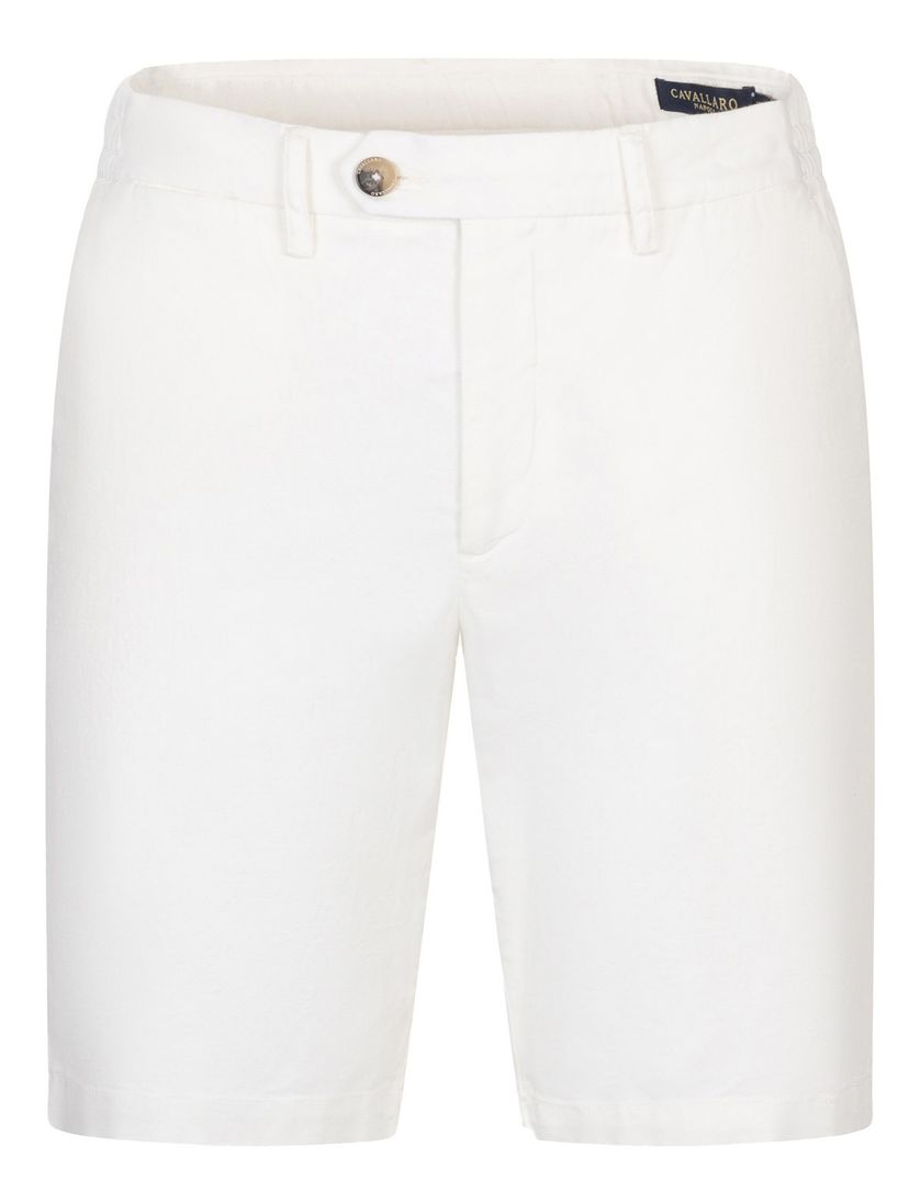 Bermuda Cavallaro Filo wit effen slim fit