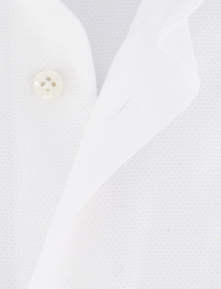 katoenen Profuomo mouwlengte 7 overhemd travel wit