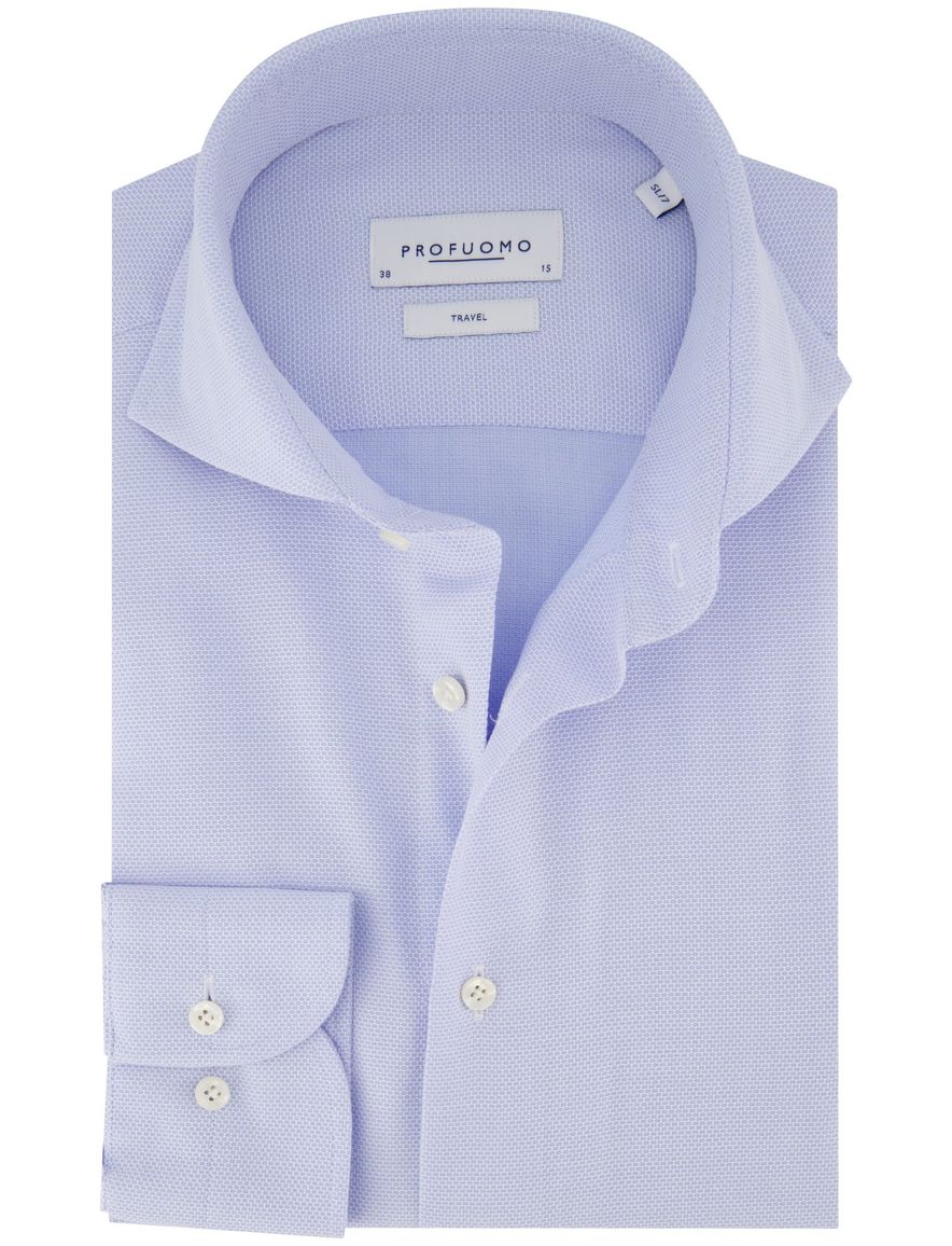Profuomo travel overhemd blauw cutaway ml 7