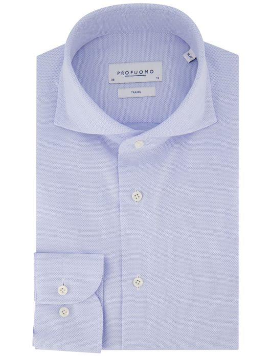 Profuomo travel overhemd blauw cutaway ml 7