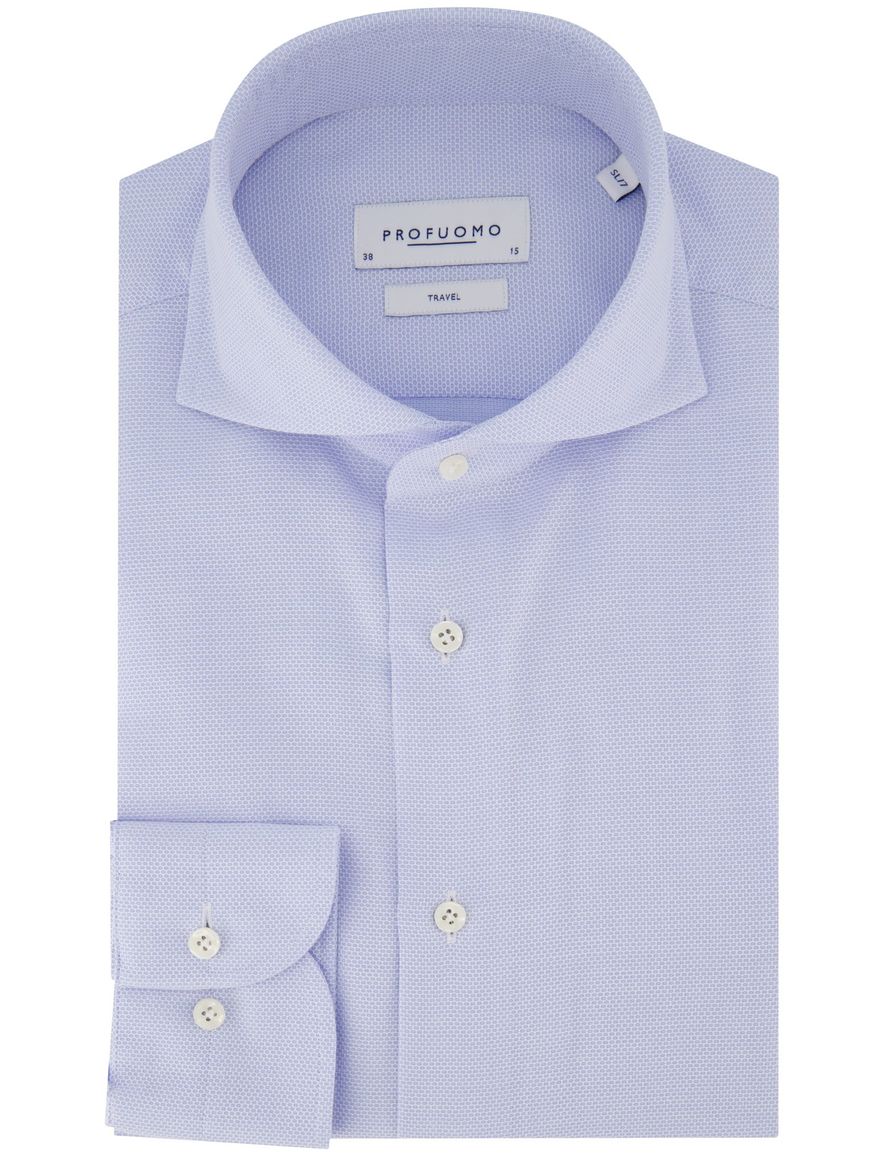 Profuomo travel overhemd blauw cutaway ml 7