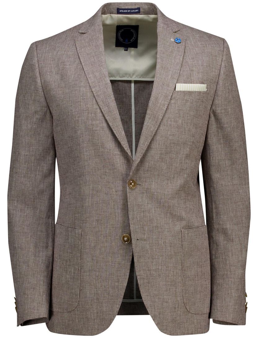 Scotland Blue half jacket drop 7,5 colbert bruin linnen