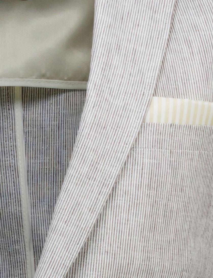 Scotland Blue half jacket drop 7,5 colbert grijs linnen