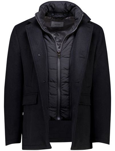 Pierre Cardin Pierre Cardin winterjas zwart PC-Colyn zonder capuchon