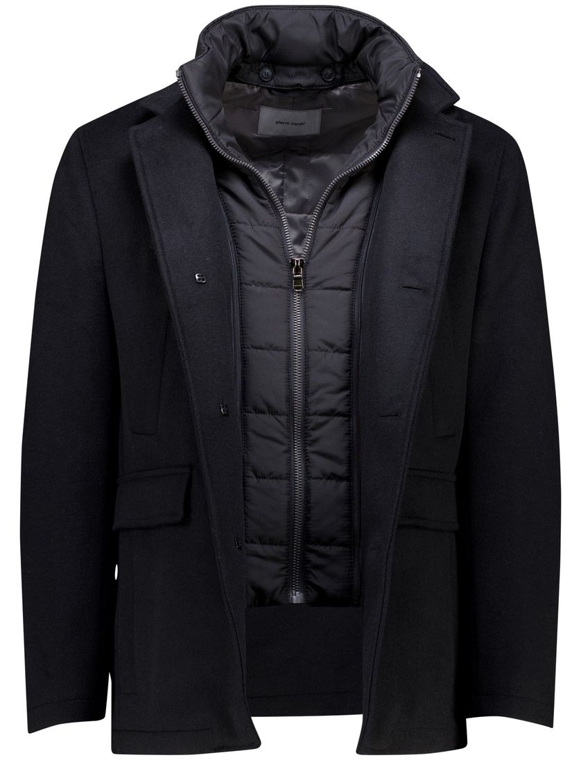 Pierre Cardin winterjas zwart PC-Colyn zonder capuchon