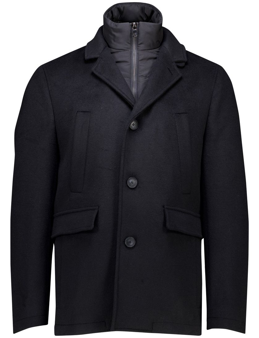 Pierre Cardin winterjas zwart PC-Colyn zonder capuchon